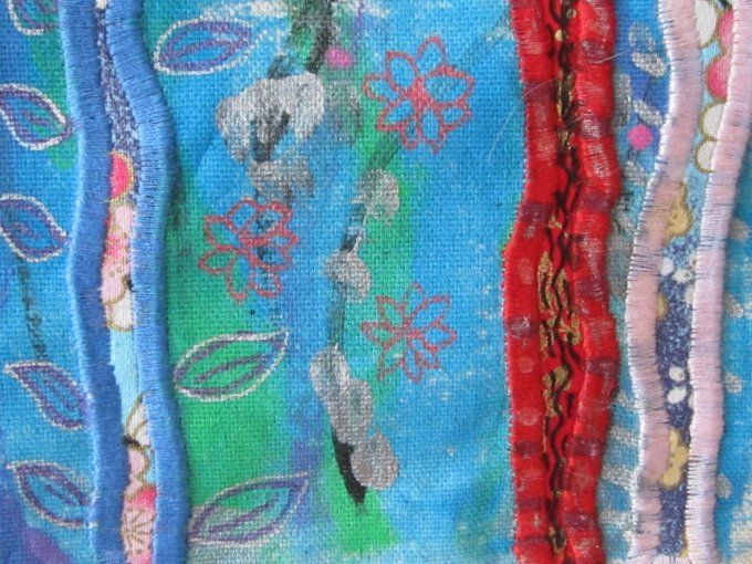 Profondeurs - toile textile, pièce unique