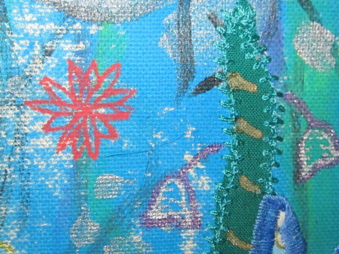 Profondeurs - toile textile, pièce unique