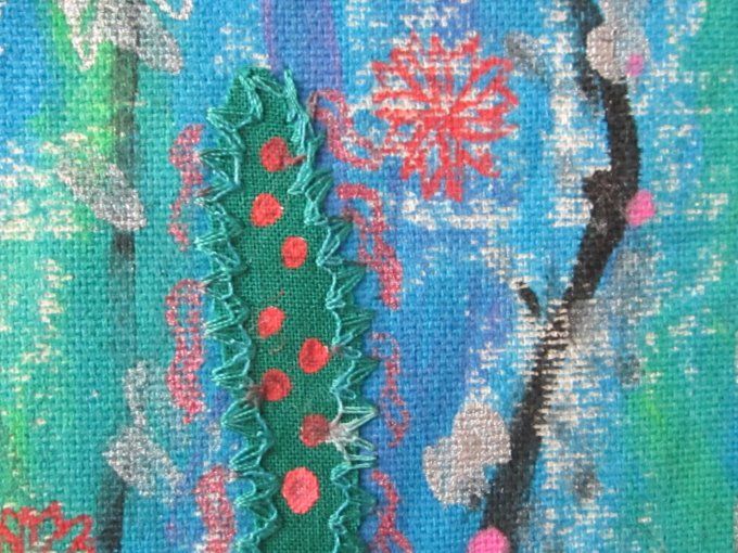 Profondeurs - toile textile, pièce unique