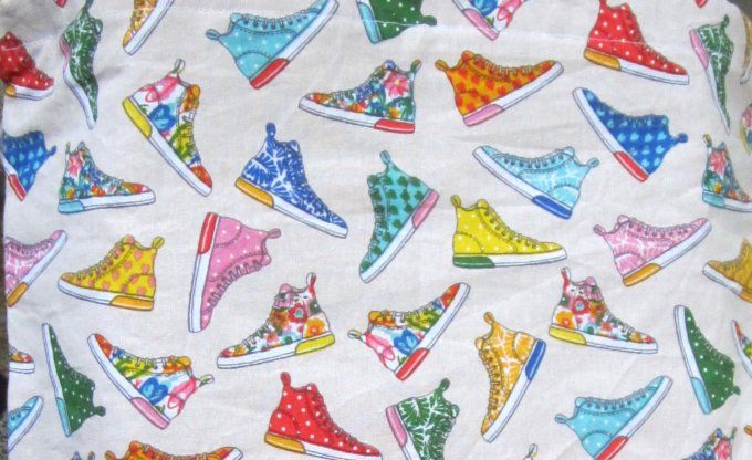 sac à dos à cordon coulissant- taille L - coton à motifs