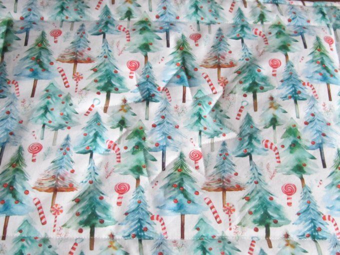 set de table en tissu matelassé - motif sapins