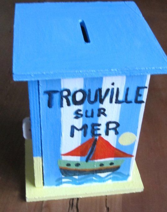 Tirelire - En bois peint à la main - Modèle Deauville ou Trouville