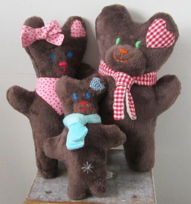 Famille les trois ours bruns: Chocolat, Pralinette et Cacao